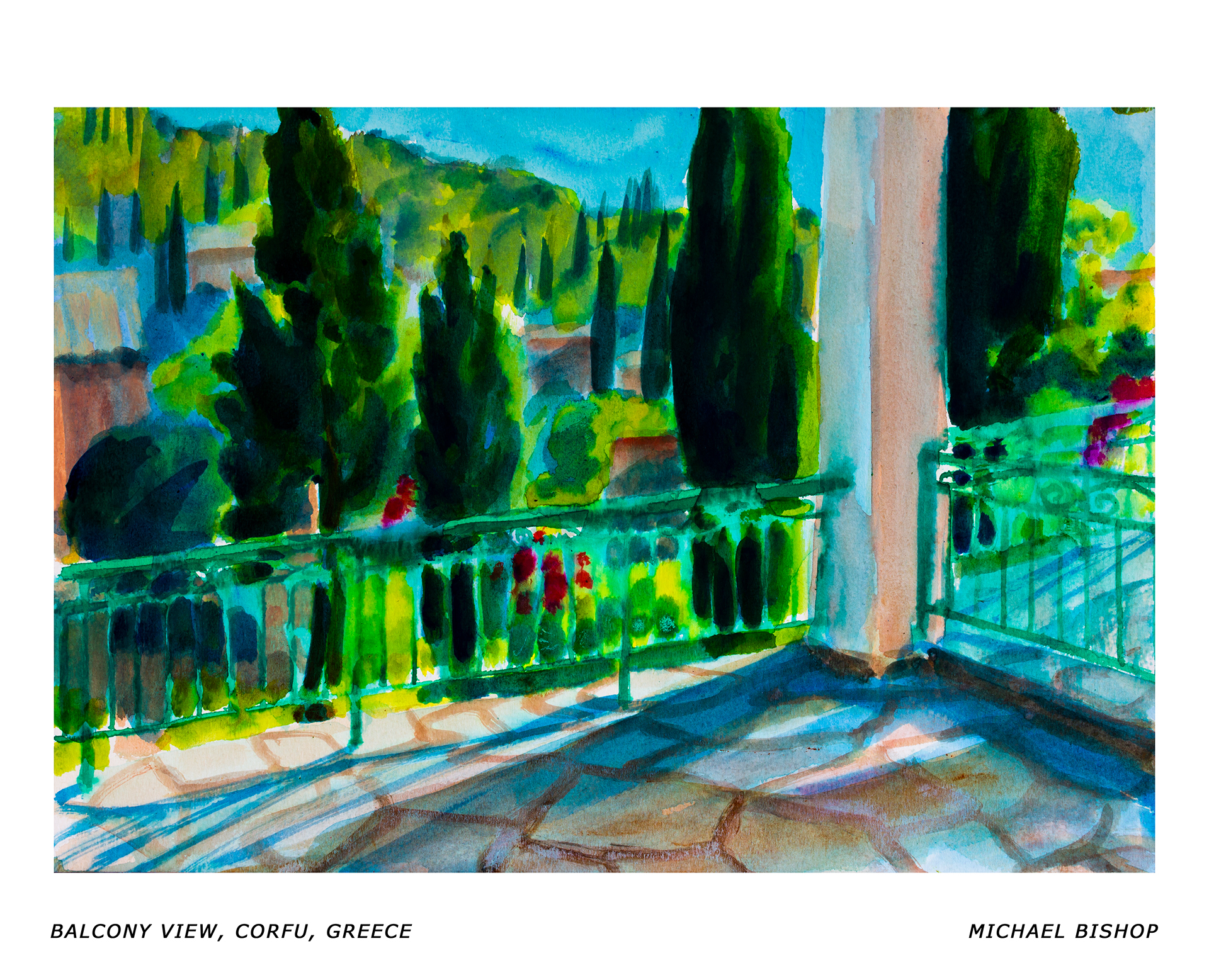 87_RA_MB_Balcony View, Corfu, Greece